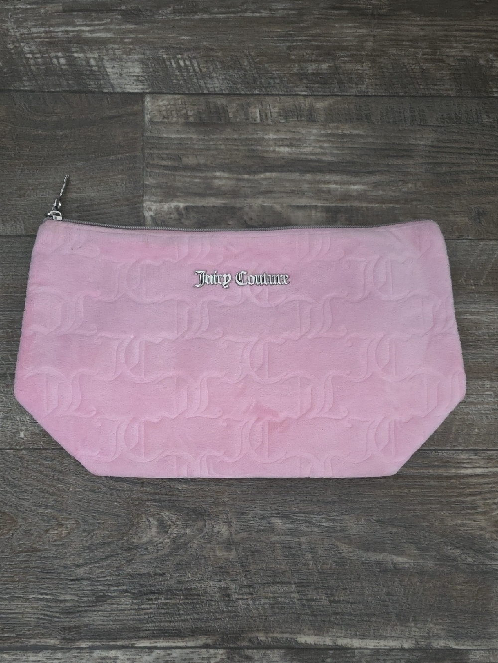 Juicy Couture Light Pink Quilted Logo Cosmetic Pouch